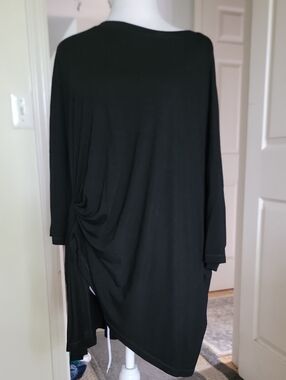 Patrizia Luca Black Draped Tunic Top